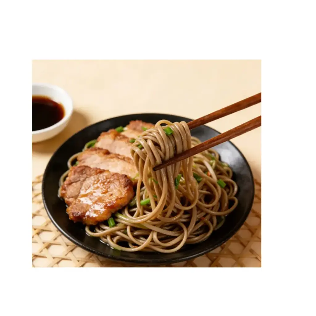 豬扒涼拌蕎麥麵